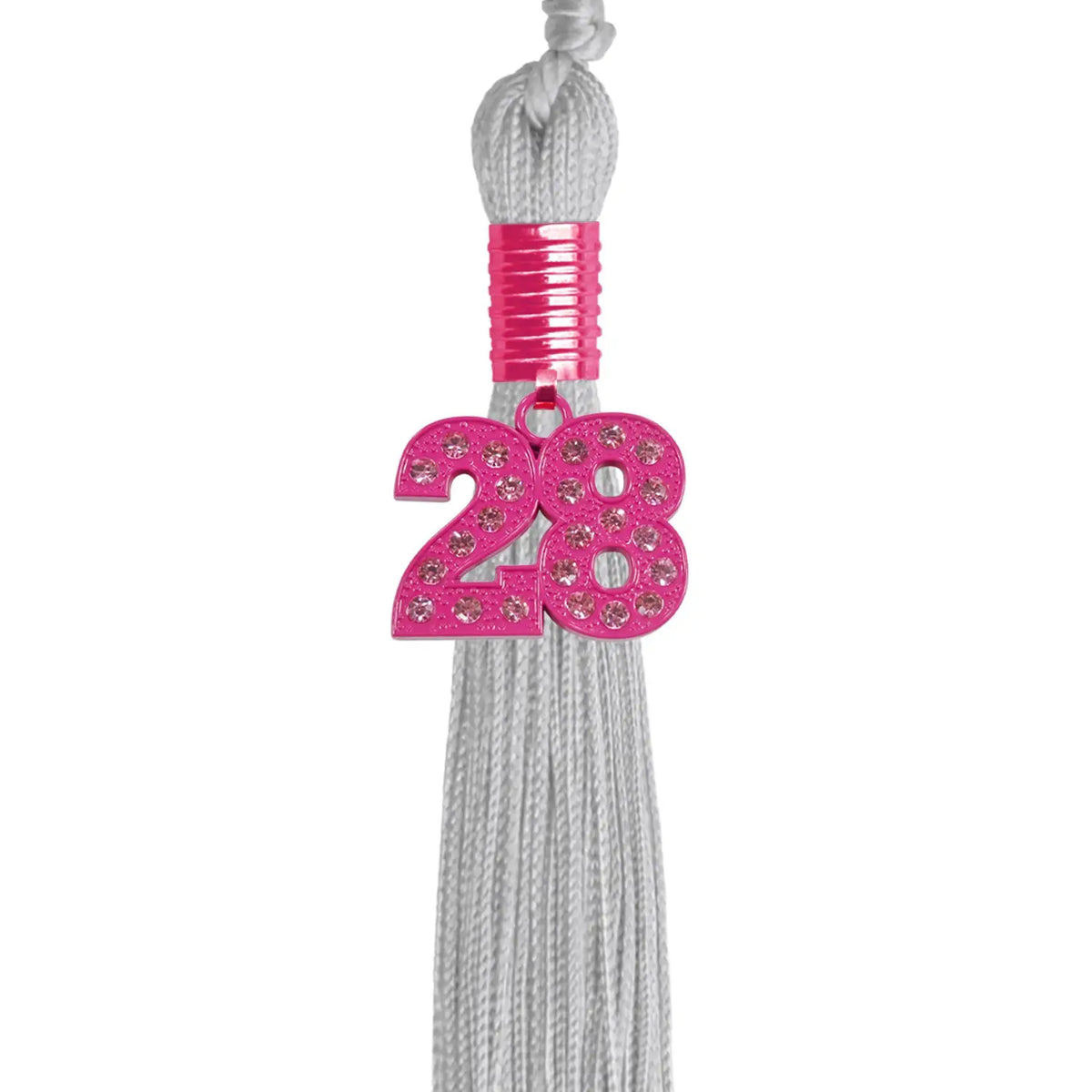 Silver Graduation Tassel with Pink Bling Charm by Endea Graduation