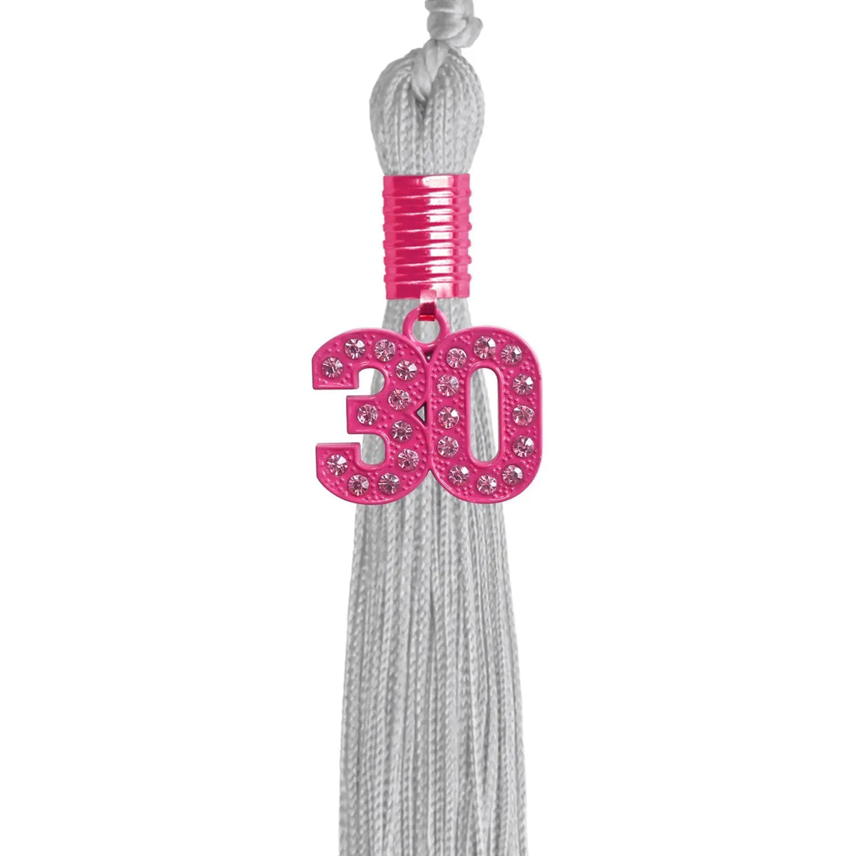 Silver Graduation Tassel with Pink Bling Charm by Endea Graduation