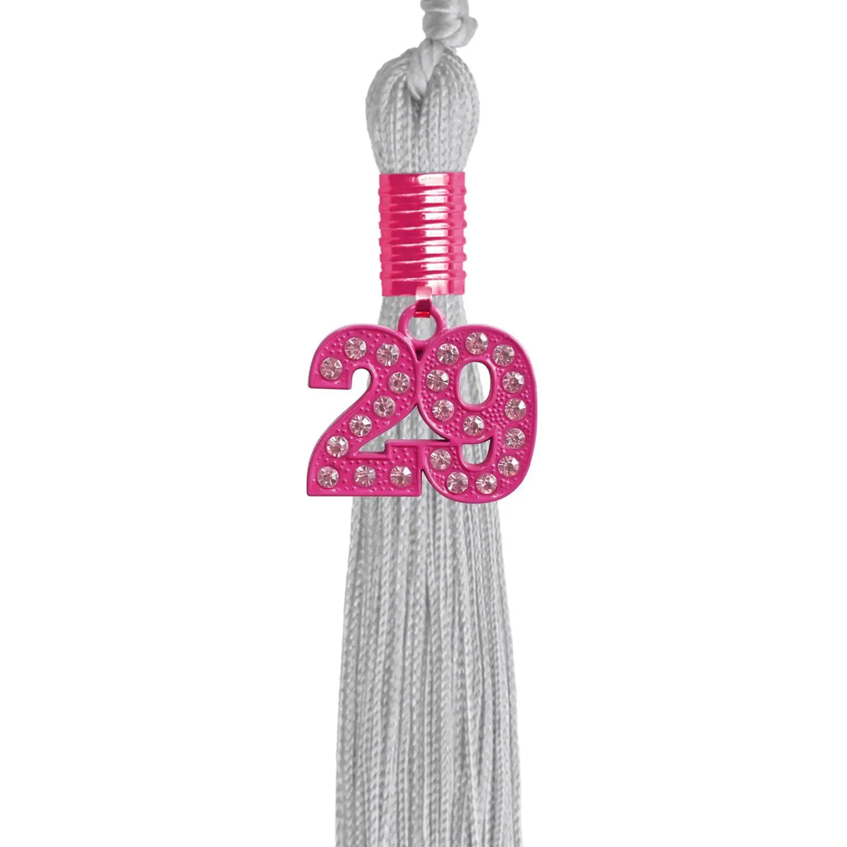 Silver Graduation Tassel with Pink Bling Charm by Endea Graduation