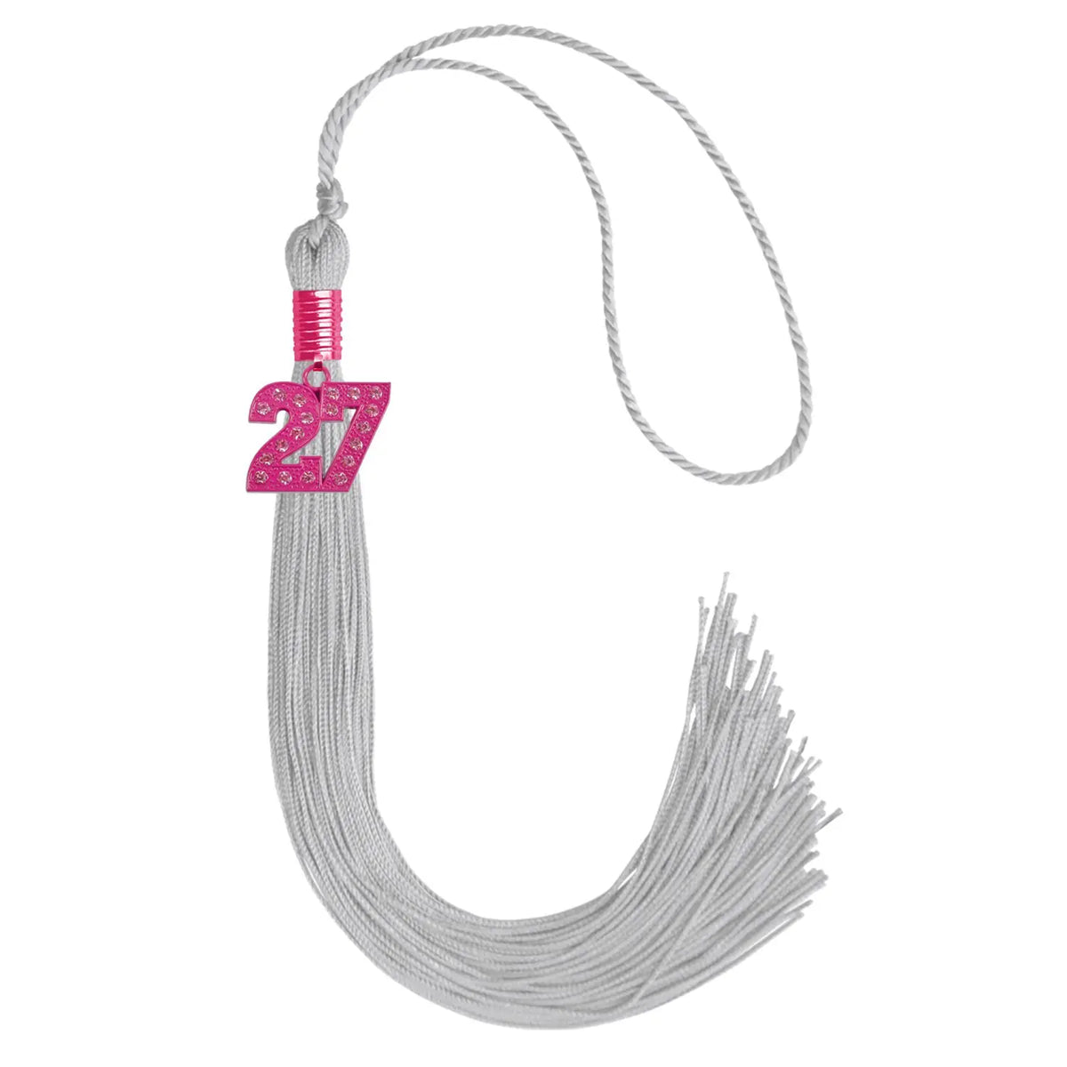 Silver Graduation Tassel with Pink Bling Charm by Endea Graduation