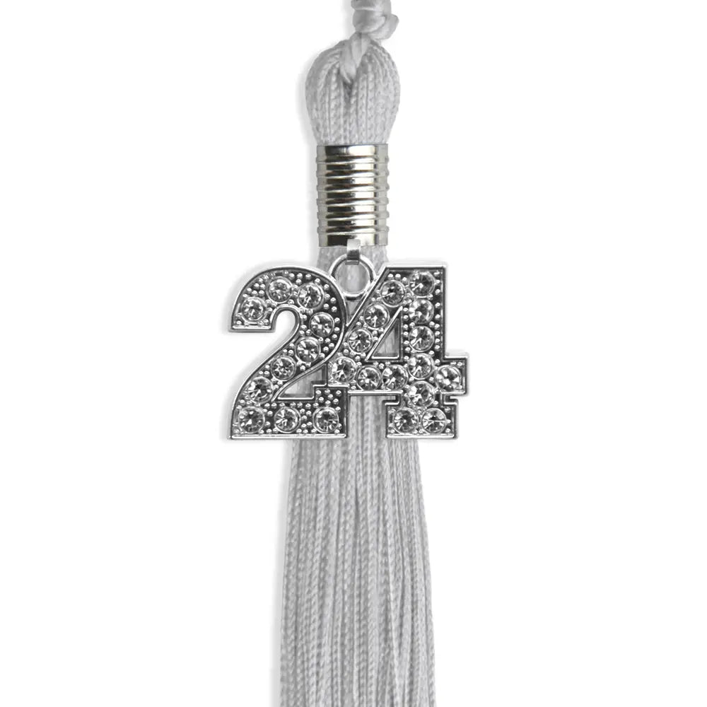 Silver Graduation Tassel with Silver Bling Charm by Endea Graduation