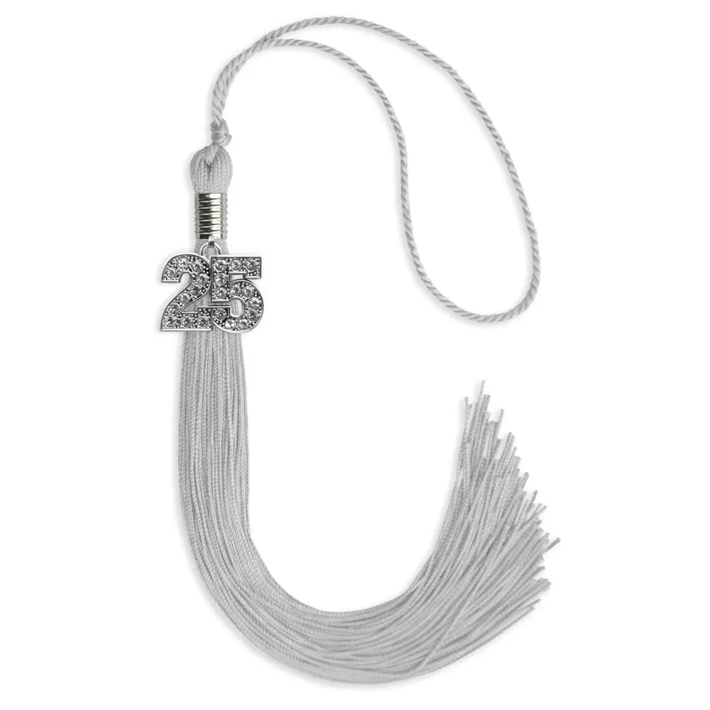 Silver Graduation Tassel with Silver Bling Charm by Endea Graduation