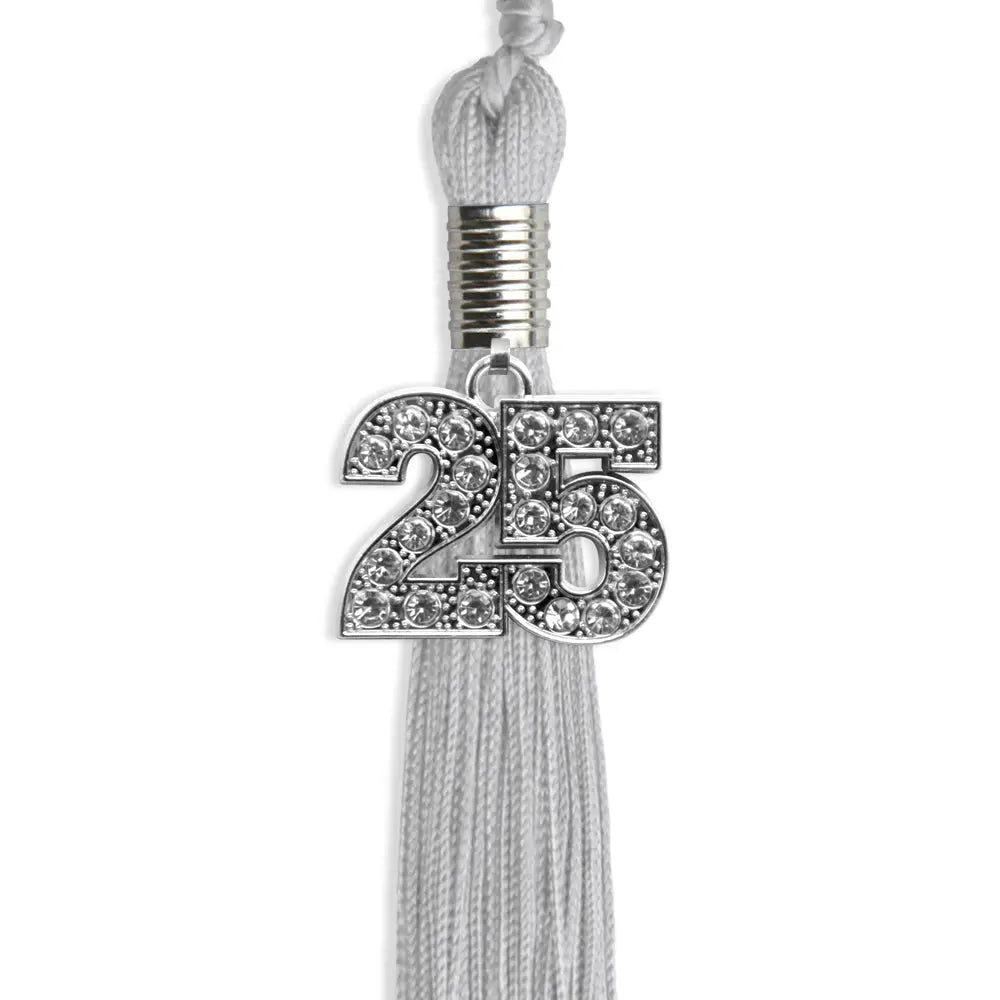 Silver Graduation Tassel with Silver Bling Charm by Endea Graduation