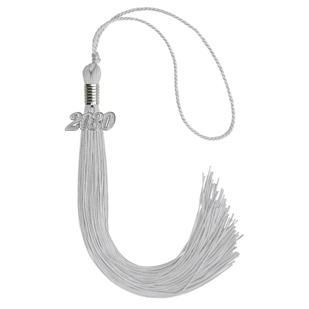 Silver Graduation Tassel with Silver Date Drop by Endea Graduation