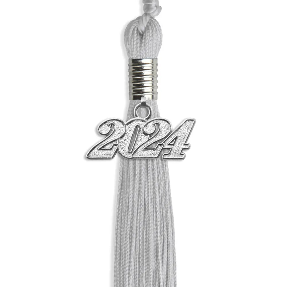 Silver Graduation Tassel with Silver Date Drop by Endea Graduation