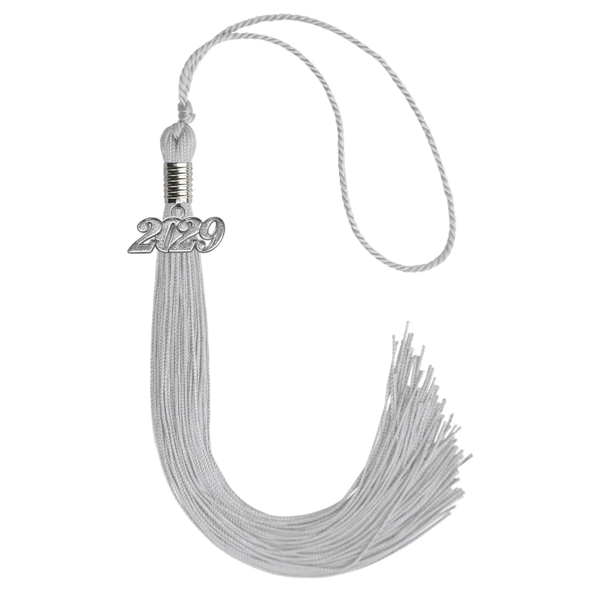 Silver Graduation Tassel with Silver Date Drop by Endea Graduation