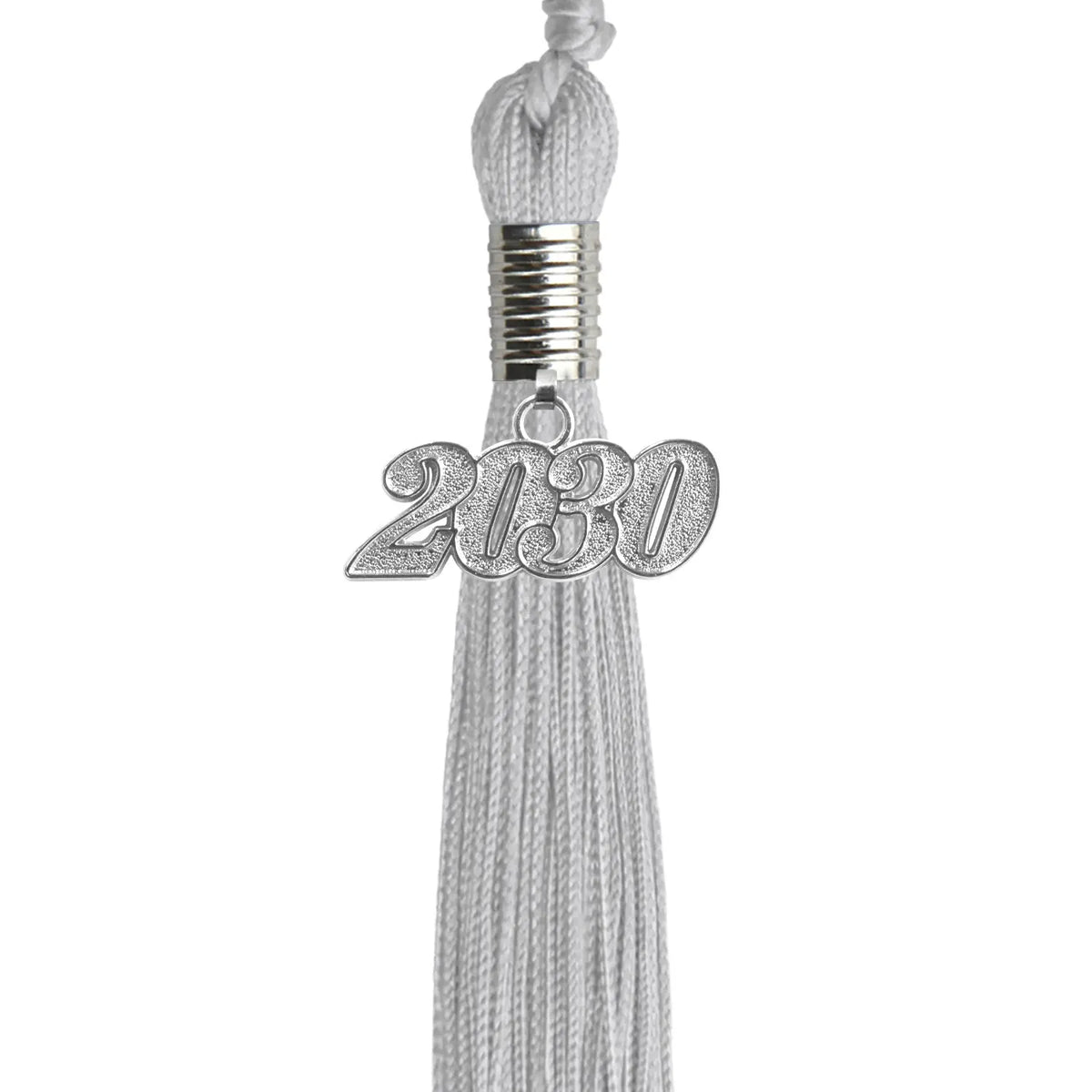 Silver Graduation Tassel with Silver Date Drop by Endea Graduation