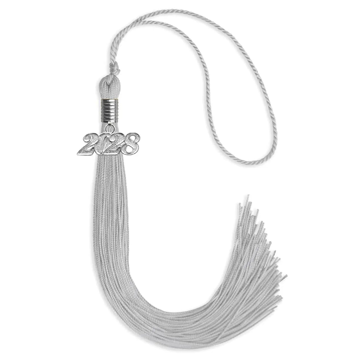 Silver Graduation Tassel with Silver Date Drop by Endea Graduation