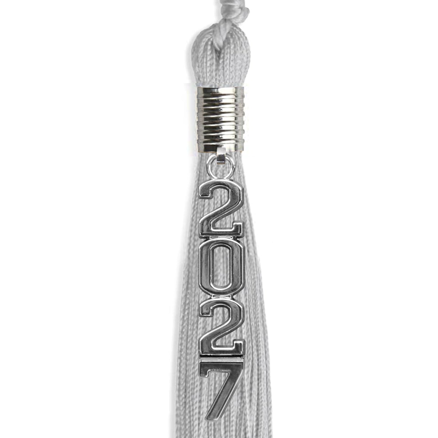 Silver Graduation Tassel with Silver Stacked Date Drop - Endea Graduation