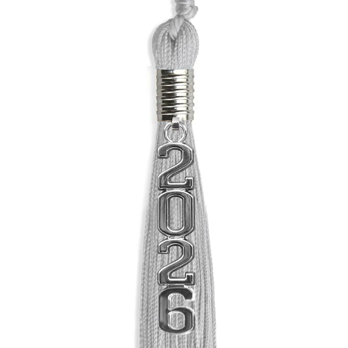 Silver Graduation Tassel with Silver Stacked Date Drop by Endea Graduation