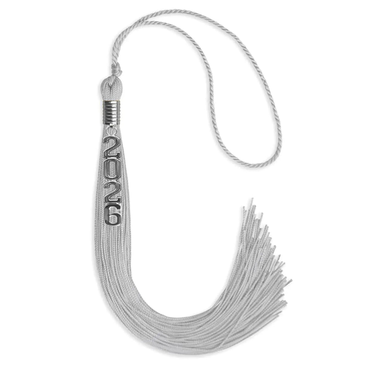 Silver Graduation Tassel with Silver Stacked Date Drop by Endea Graduation