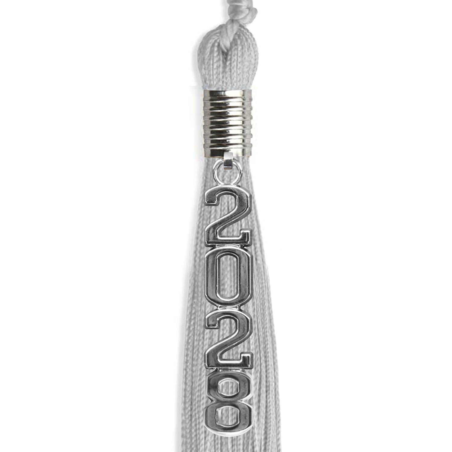 Silver Graduation Tassel with Silver Stacked Date Drop - Endea Graduation