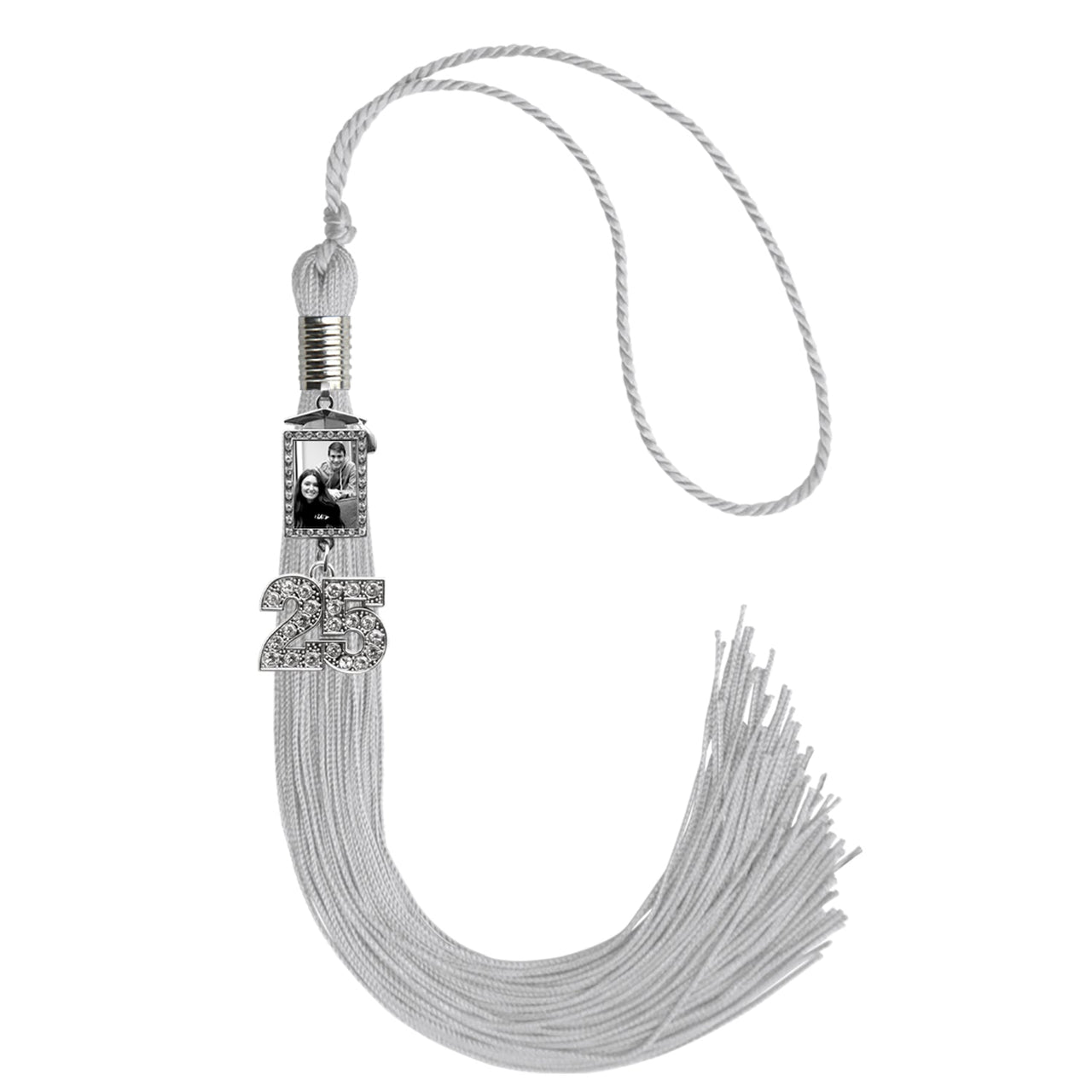 Silver Tassel with Photo Frame Charm and Bling Charm - Endea Graduation