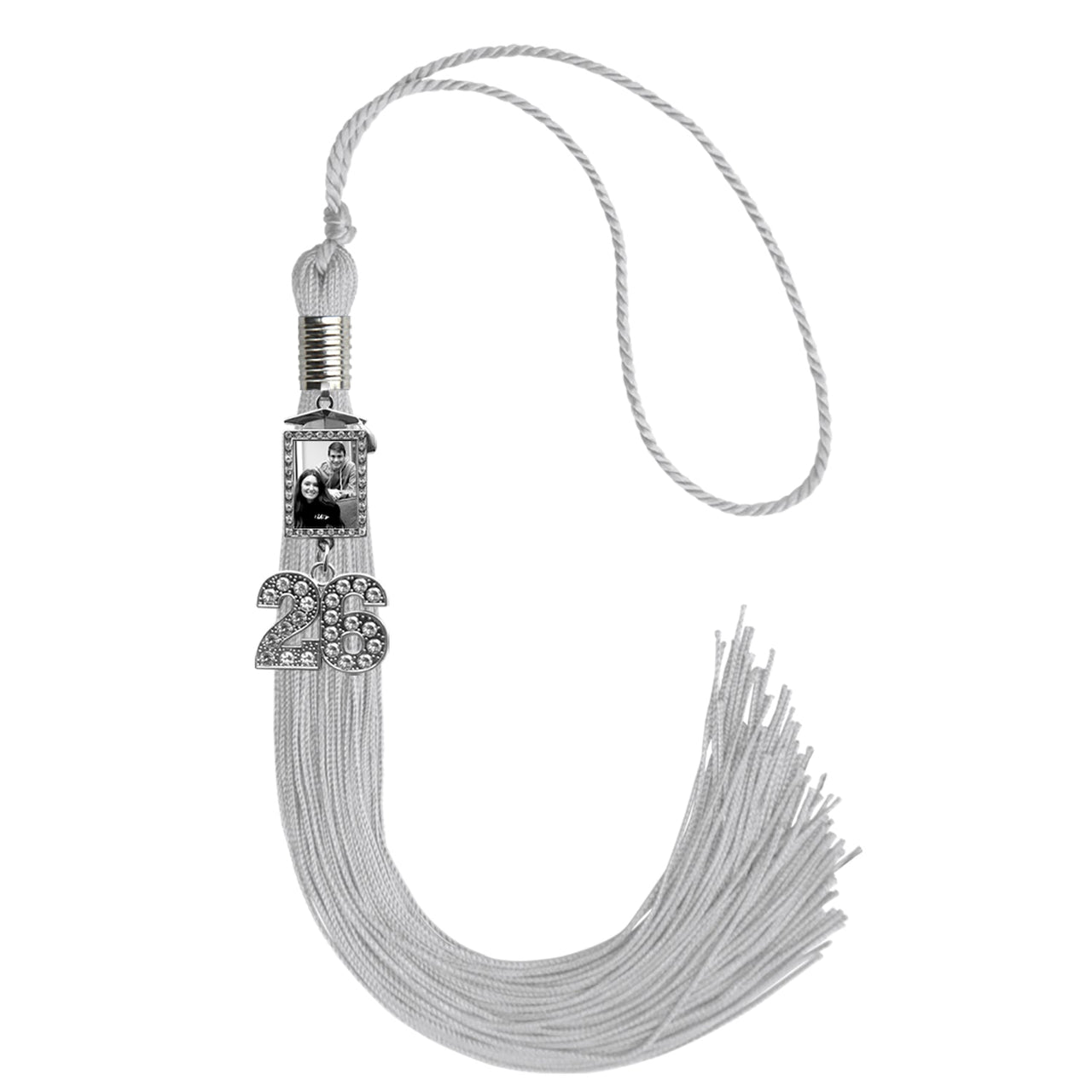 Silver Tassel with Photo Frame Charm and Bling Charm - Endea Graduation