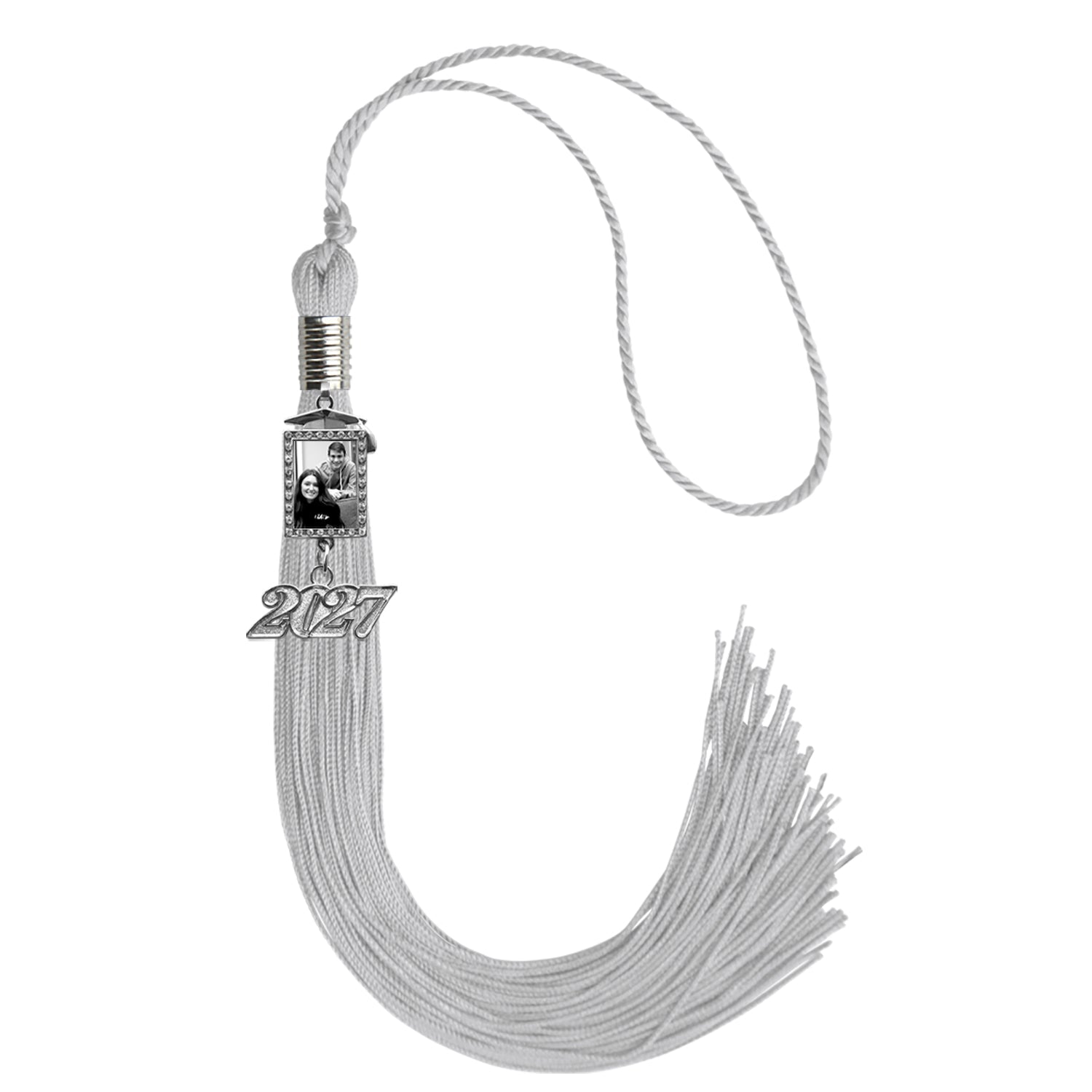 Silver Tassel with Photo Frame Charm and Year Date Drop - Endea Graduation