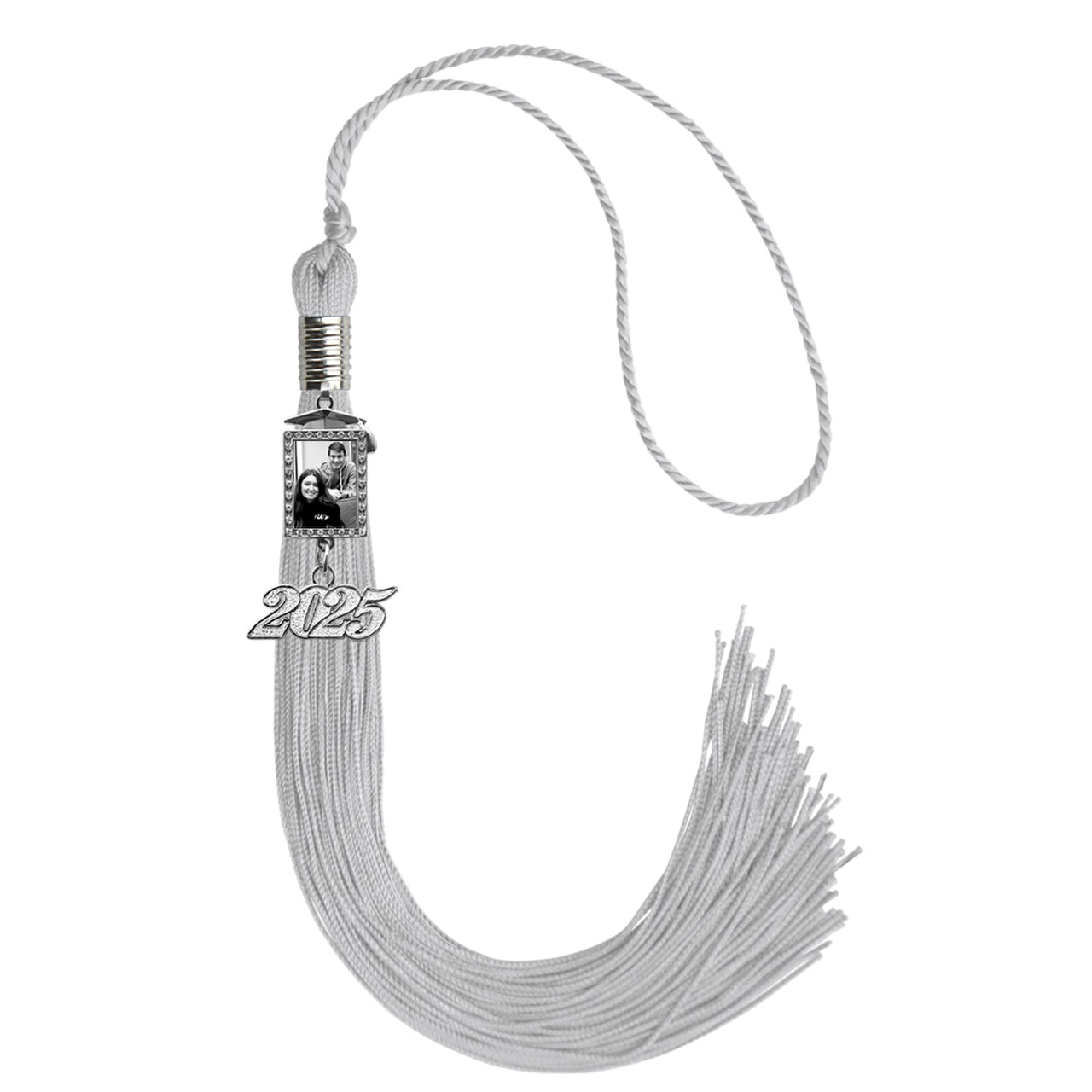 Silver Tassel with Photo Frame Charm and Year Date Drop - Endea Graduation