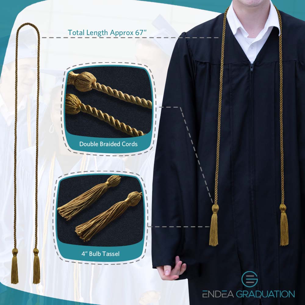 Single Graduation Honor Cord Antique Gold - Endea Graduation