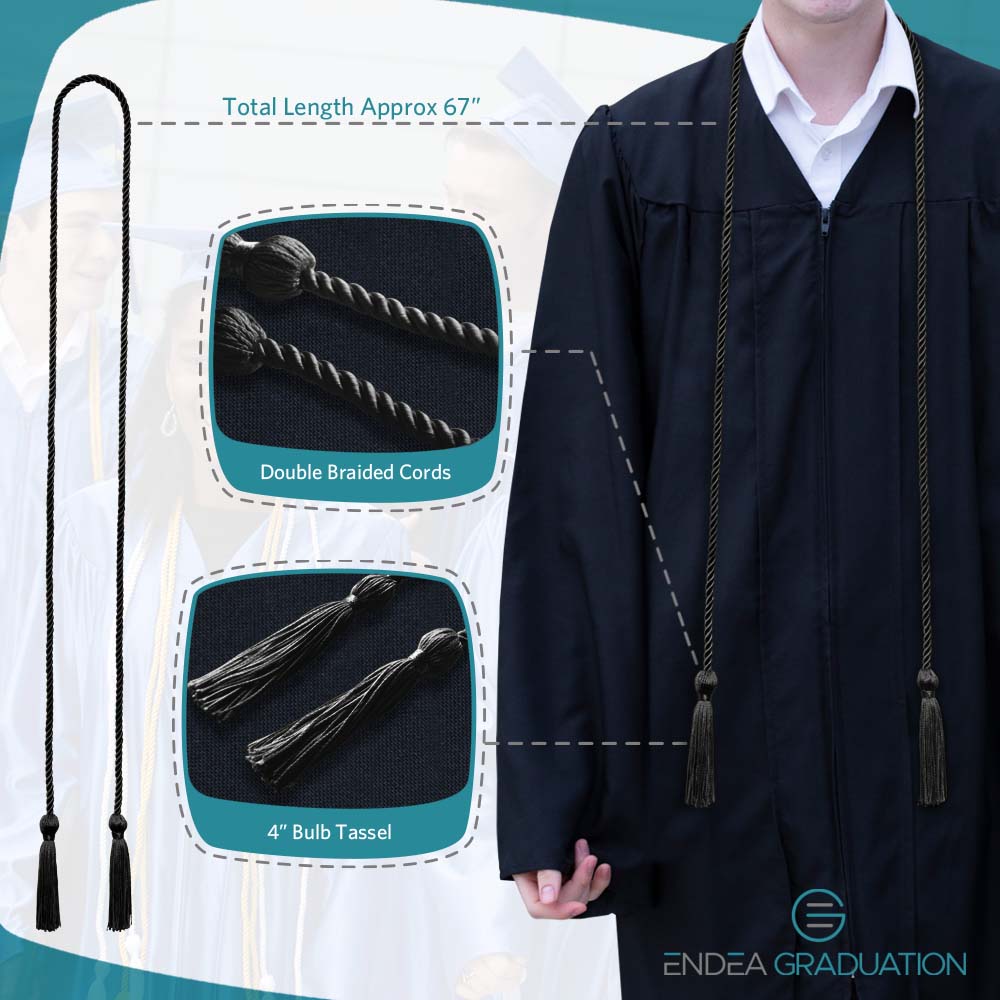 Single Graduation Honor Cord Black - Endea Graduation