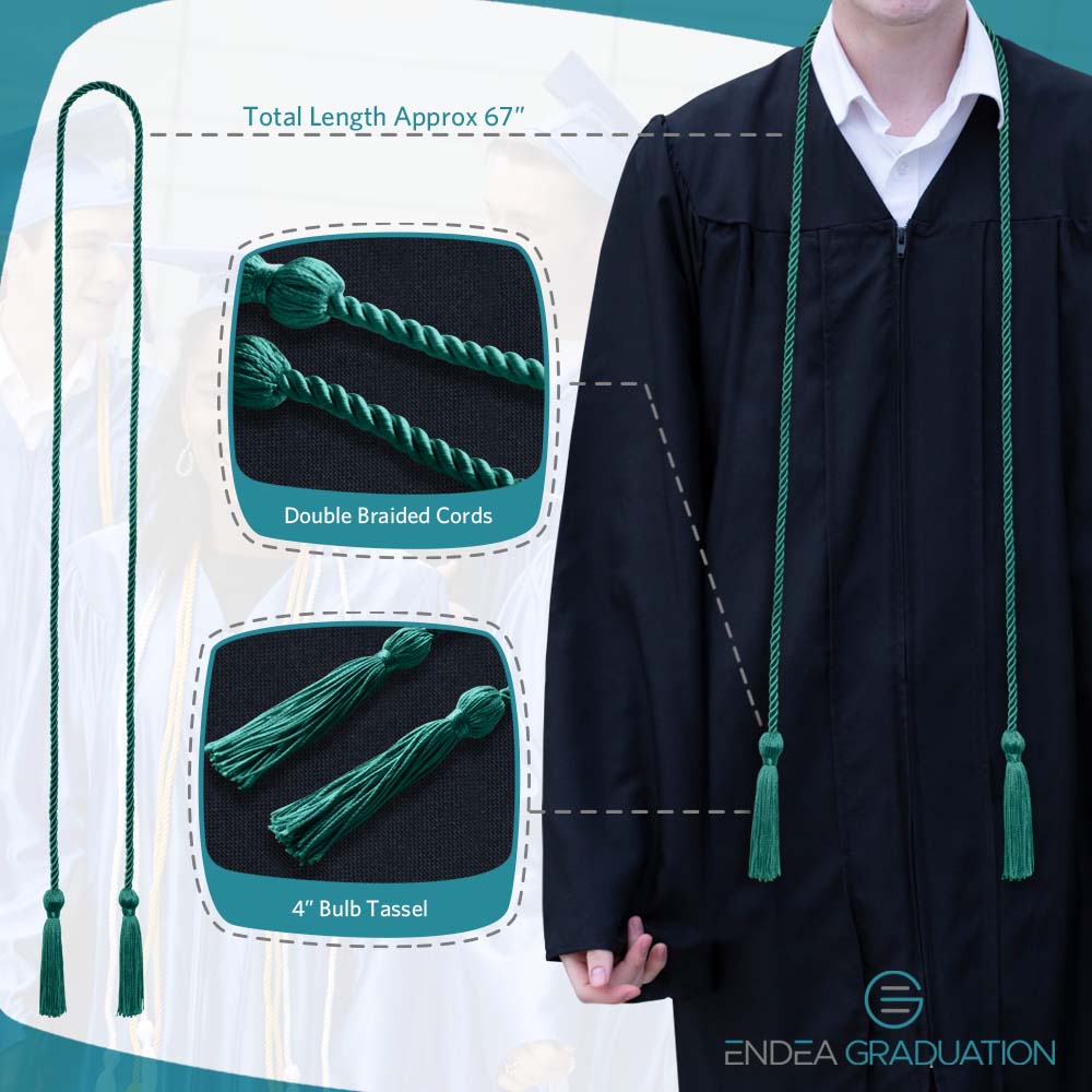 Single Graduation Honor Cord Emerald Green - Endea Graduation