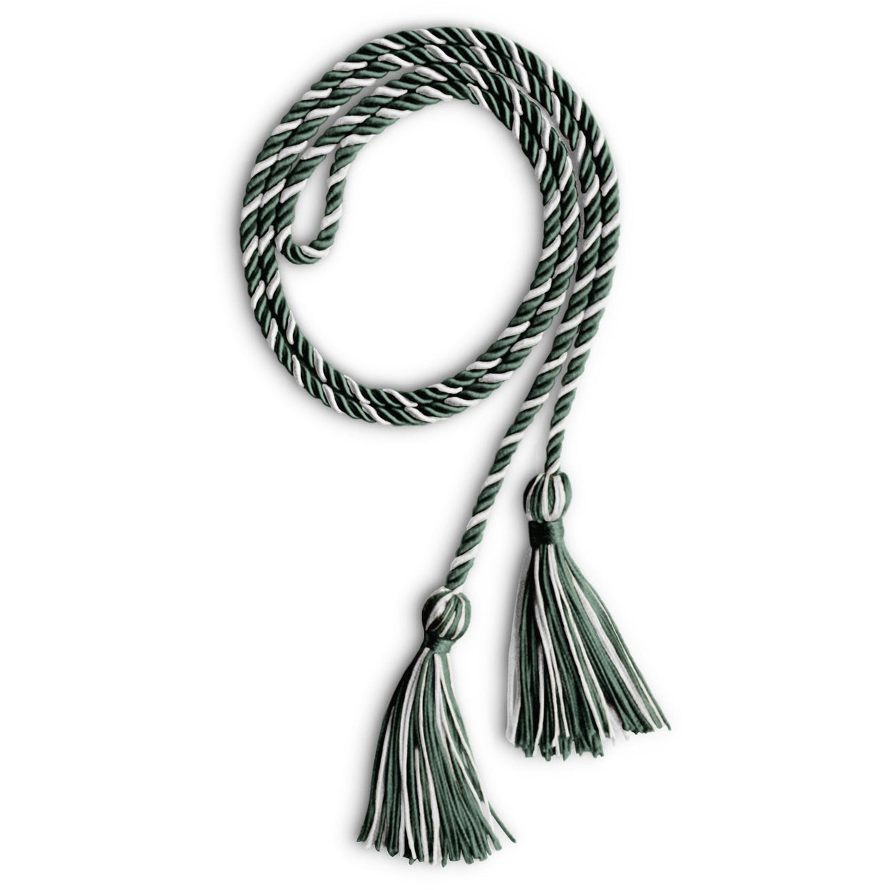 Single Graduation Honor Cord Forest Green/White - Endea Graduation