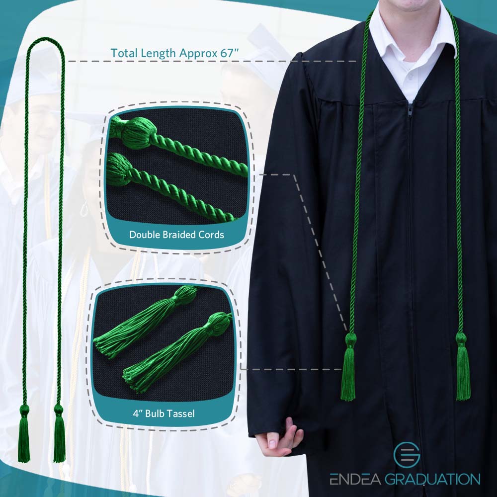 Single Graduation Honor Cord Green - Endea Graduation