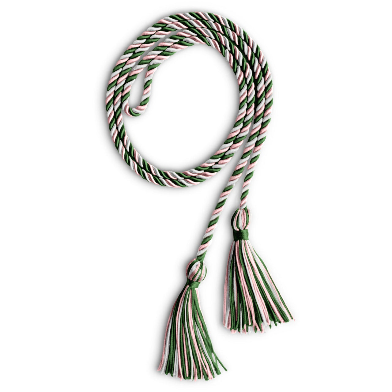 Single Graduation Honor Cord Kelly Green/Pink/White - Endea Graduation