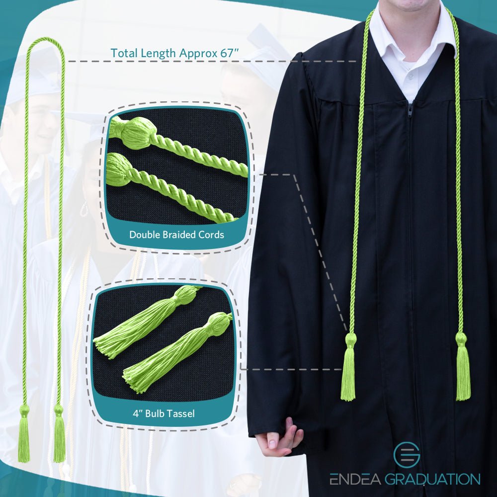 Single Graduation Honor Cord Lime Green - Endea Graduation