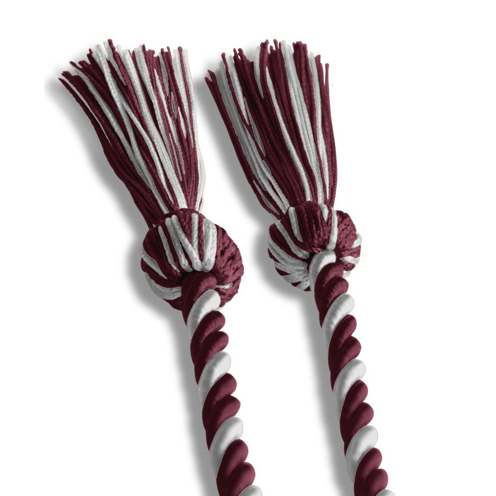 Single Graduation Honor Cord Maroon/Silver - Endea Graduation