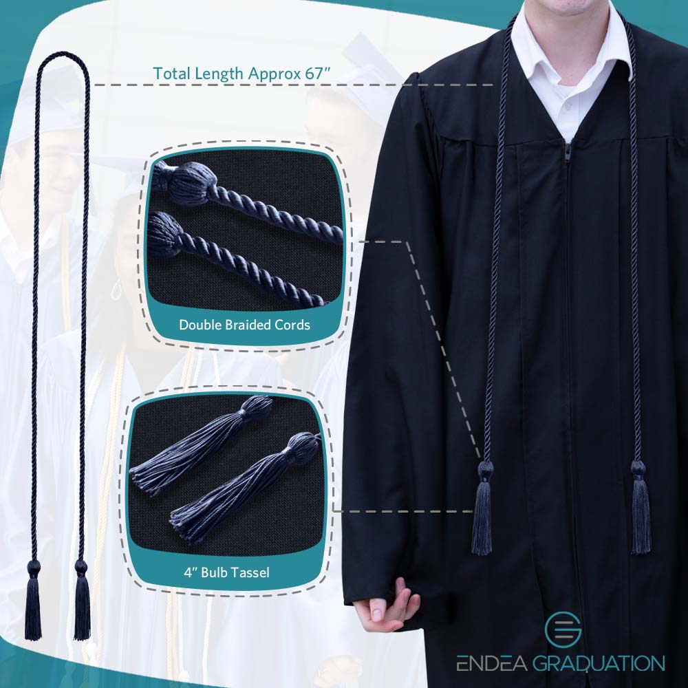 Single Graduation Honor Cord Navy Blue - Endea Graduation