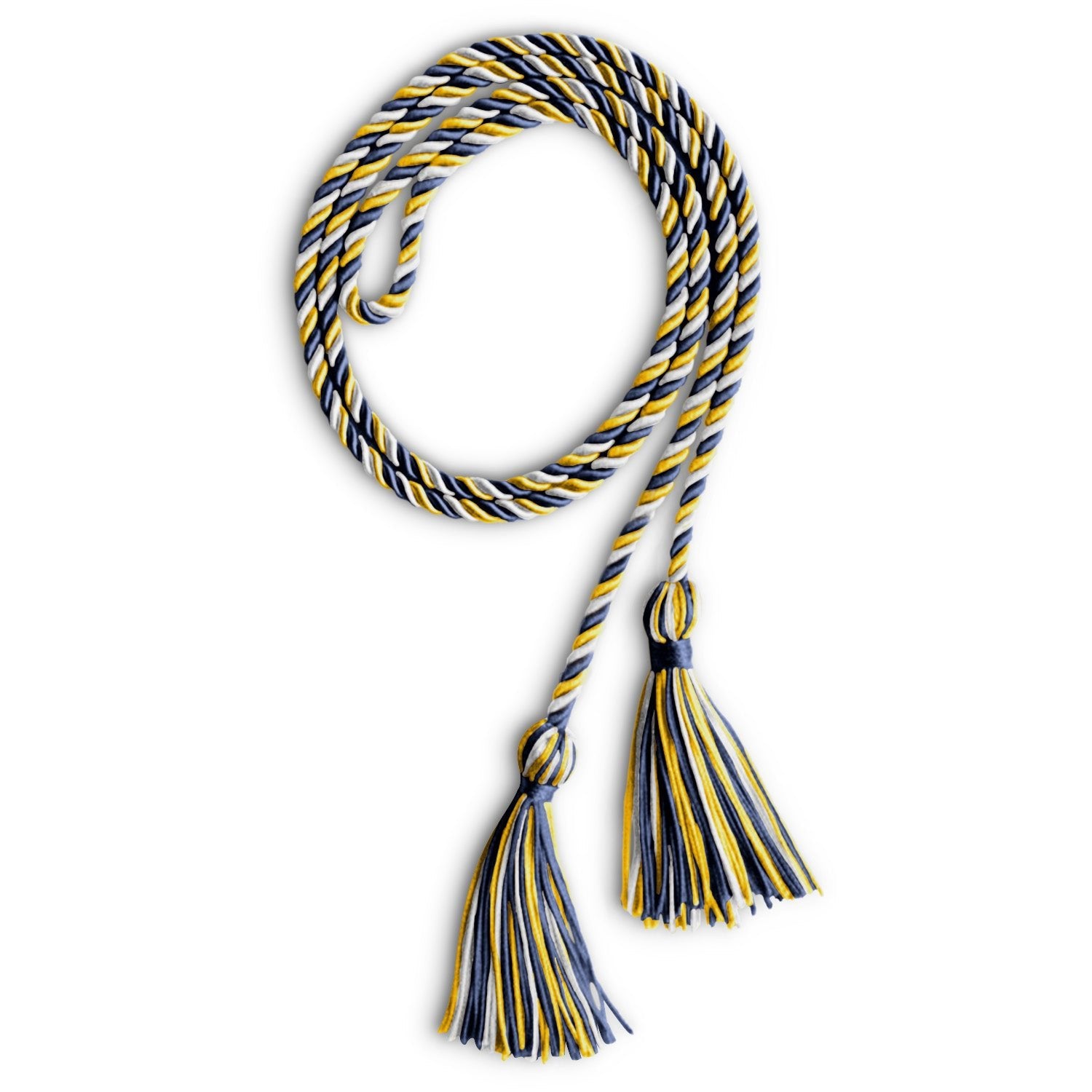 Single Graduation Honor Cord Navy Blue/Gold/White - Endea Graduation