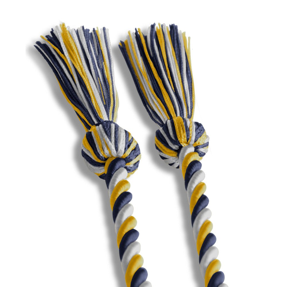 Single Graduation Honor Cord Navy Blue/Gold/White - Endea Graduation