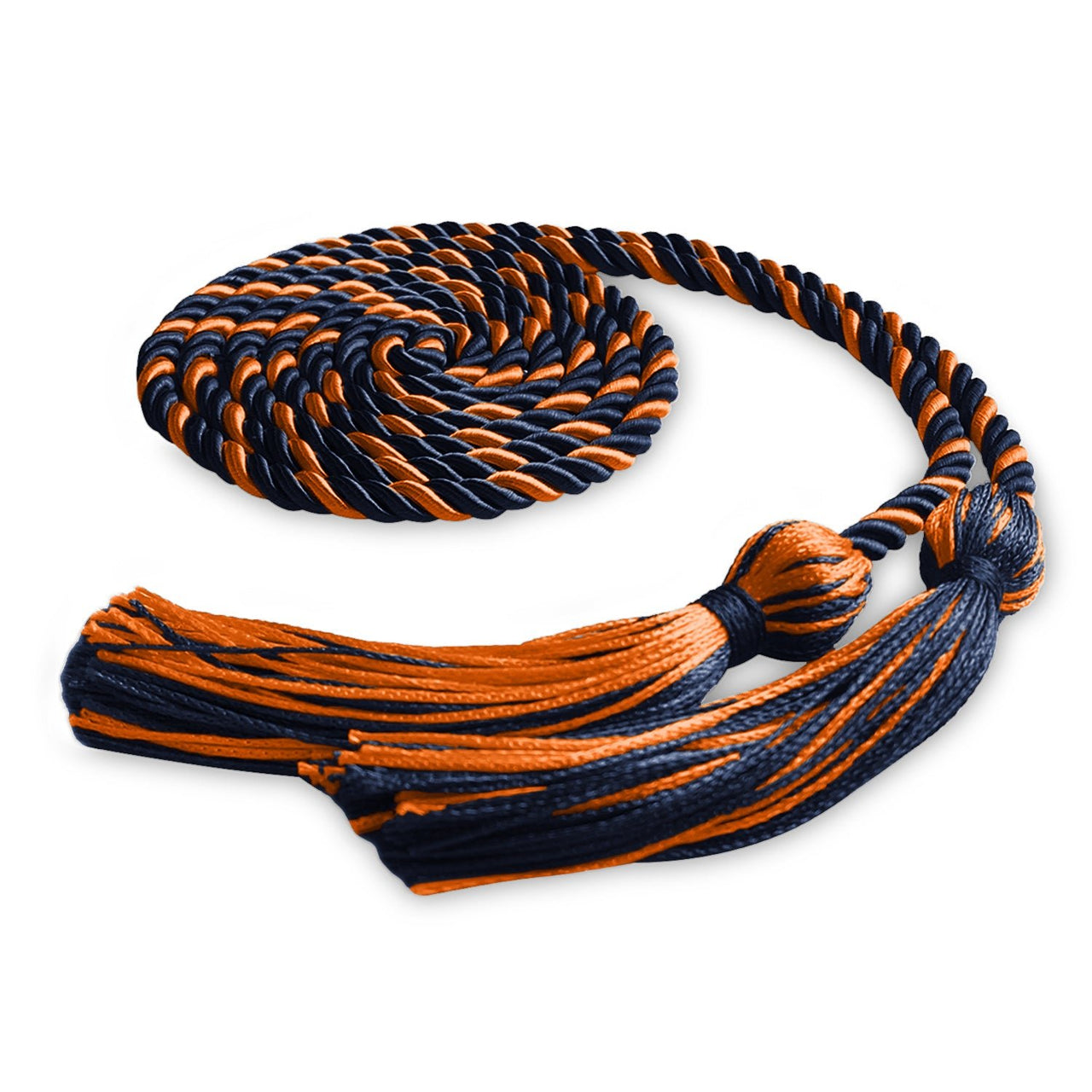 Single Graduation Honor Cord Navy Blue/Orange - Endea Graduation