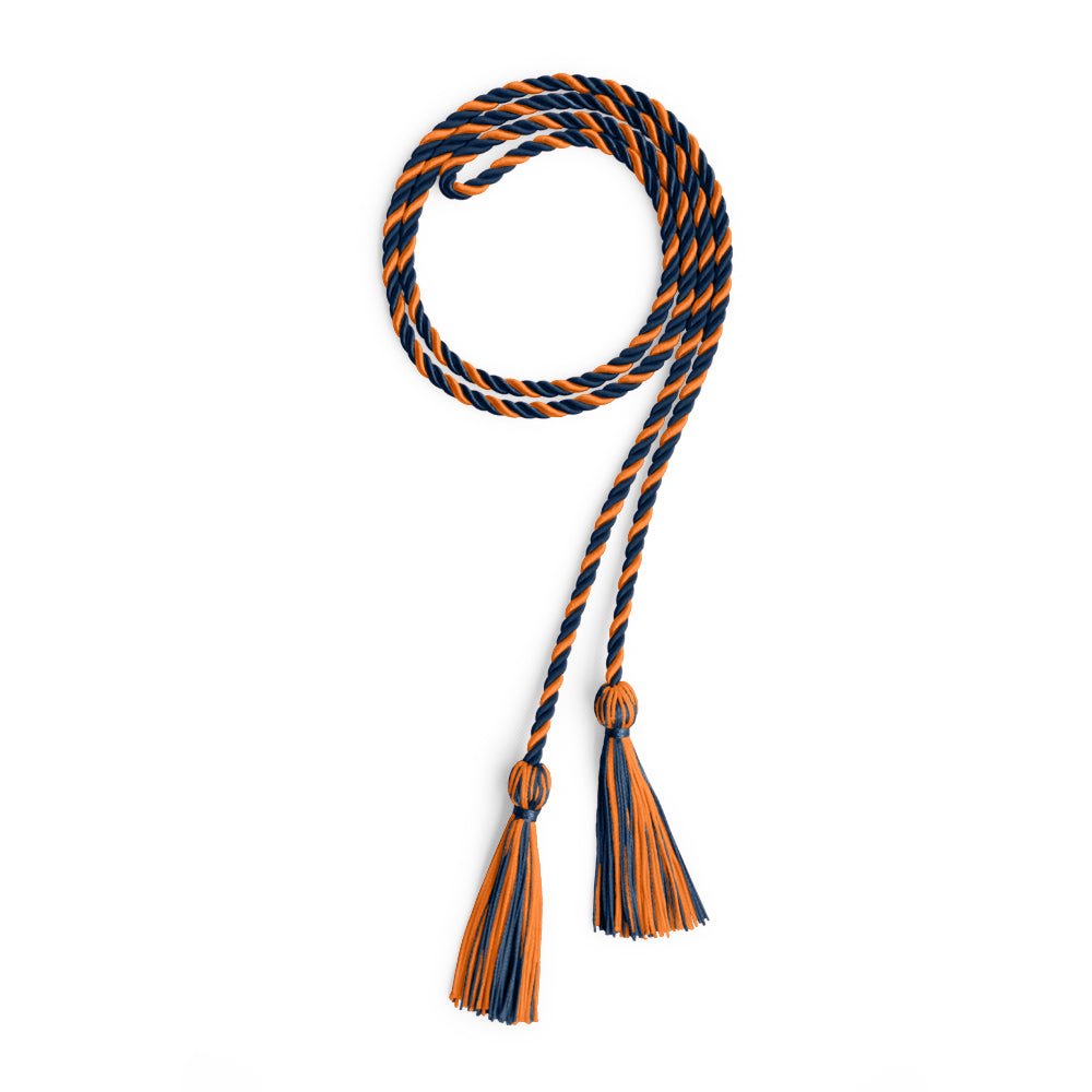 Single Graduation Honor Cord Navy Blue/Orange - Endea Graduation