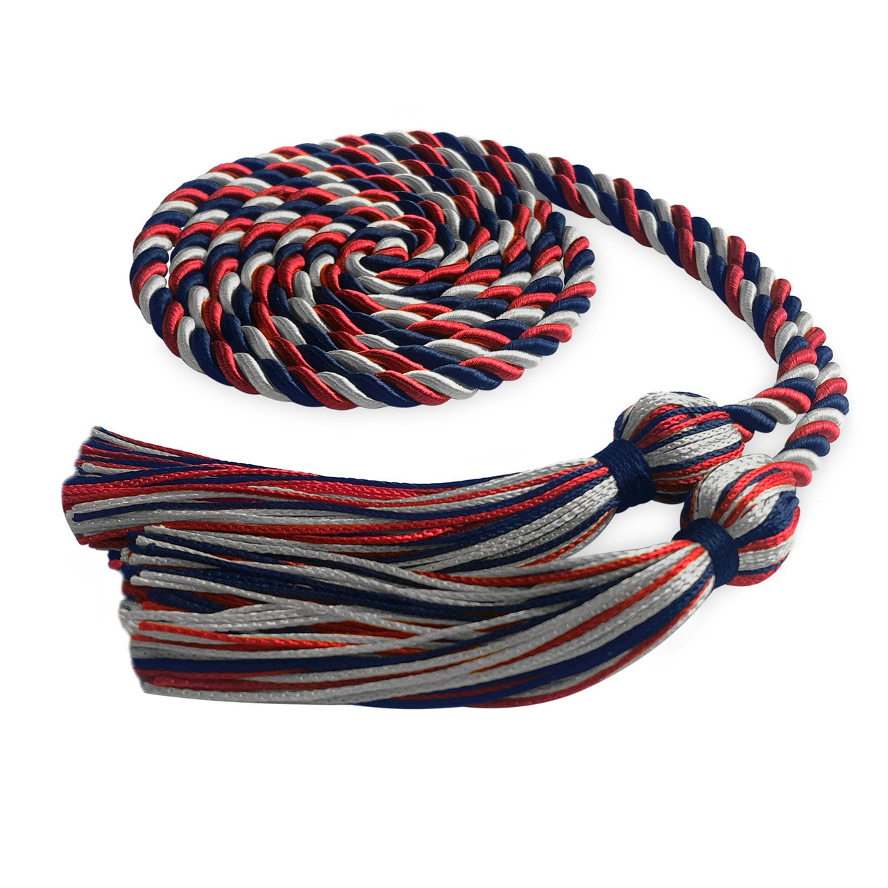 Single Graduation Honor Cord Navy Blue/Red/Silver - Endea Graduation