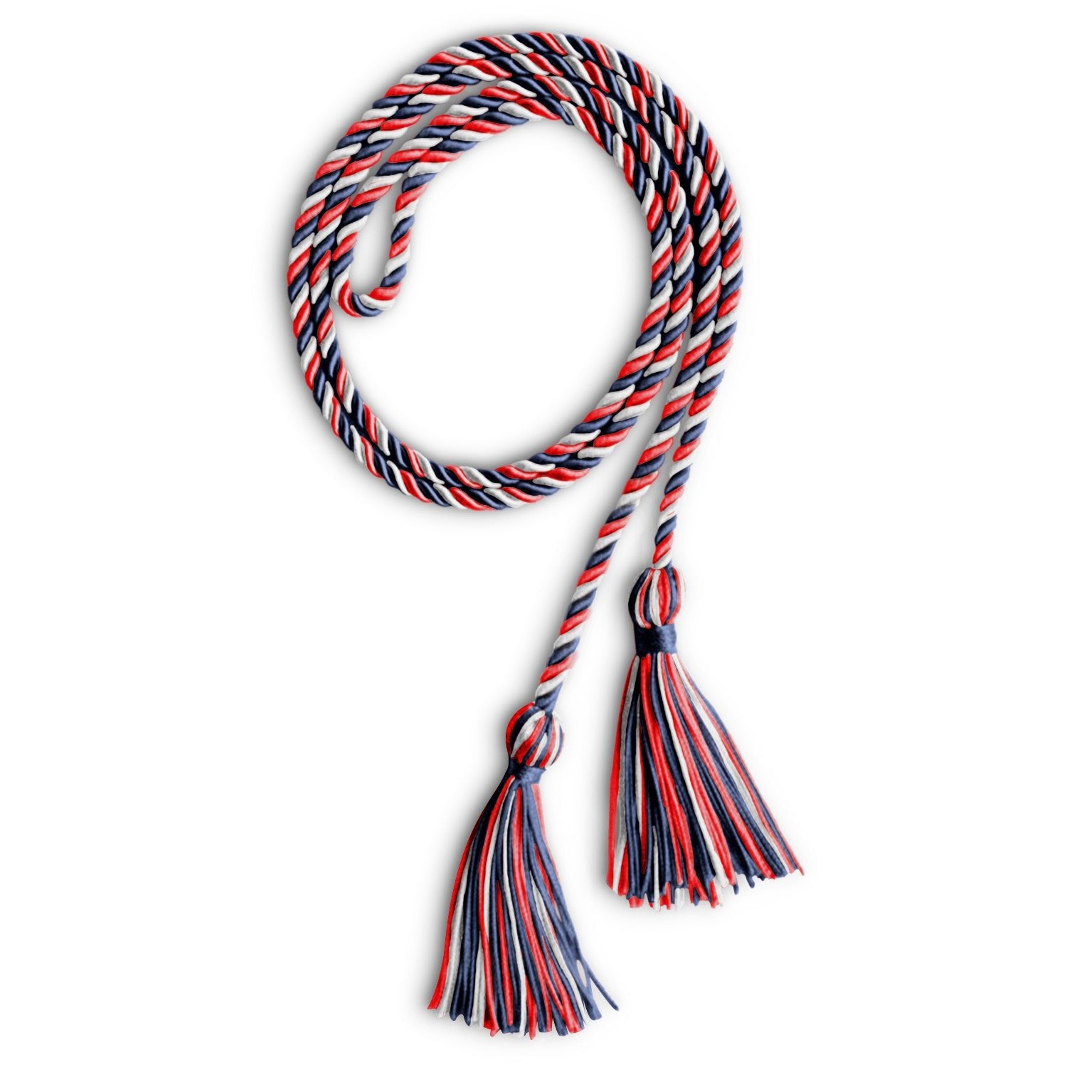 Single Graduation Honor Cord Navy Blue/Red/White - Endea Graduation