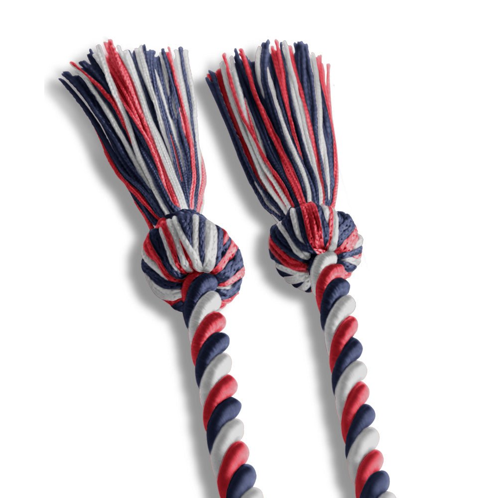 Single Graduation Honor Cord Navy Blue/Red/White - Endea Graduation