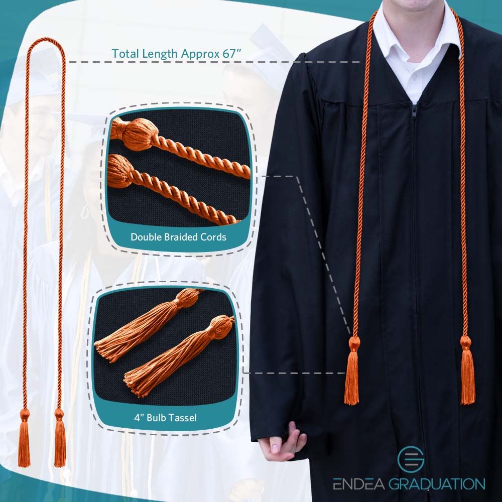 Single Graduation Honor Cord Orange - Endea Graduation