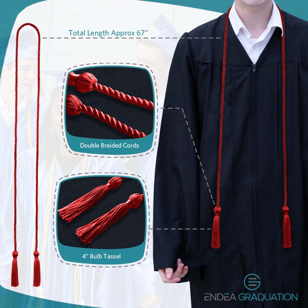 Single Graduation Honor Cord Red - Endea Graduation