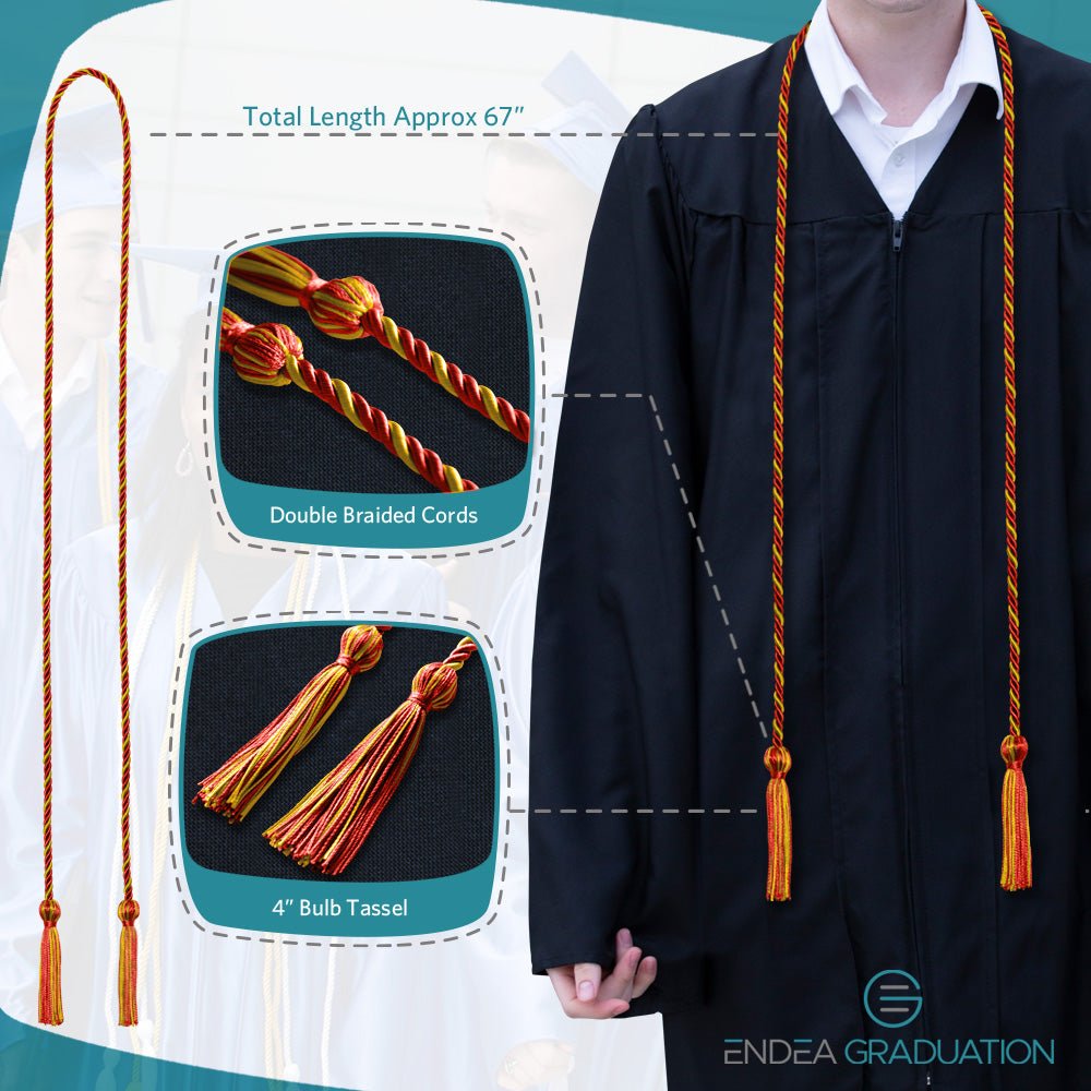 Single Graduation Honor Cord Red/Gold - Endea Graduation