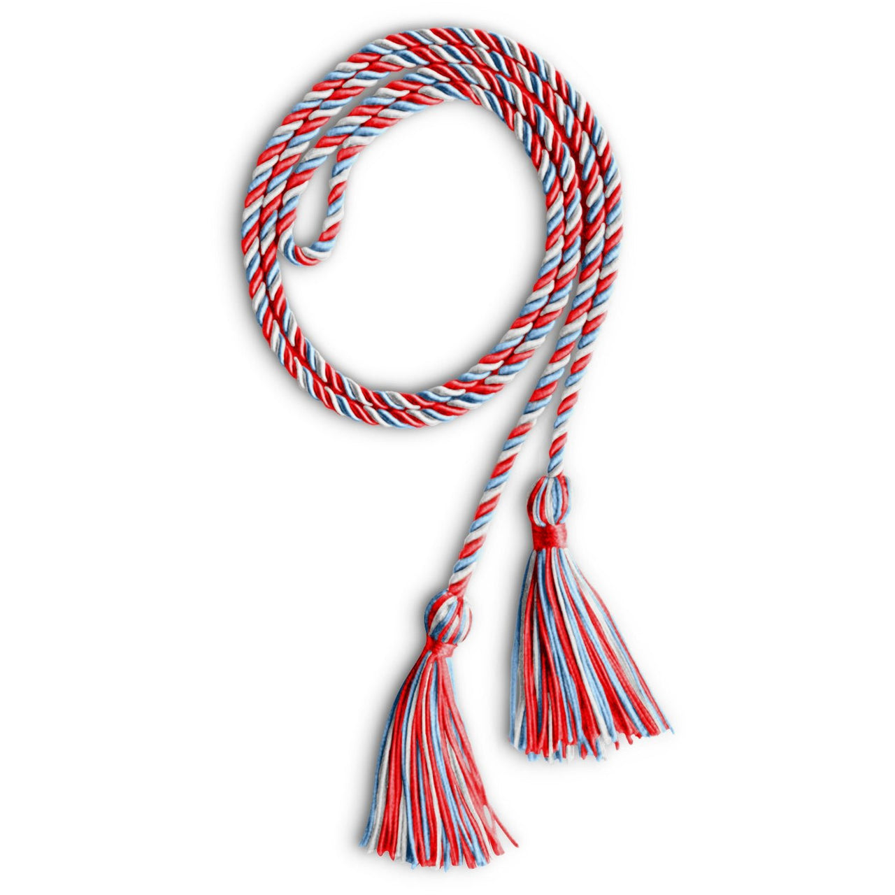 Single Graduation Honor Cord Red/Light Blue/White - Endea Graduation