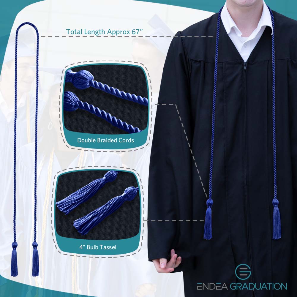 Single Graduation Honor Cord Royal Blue - Endea Graduation