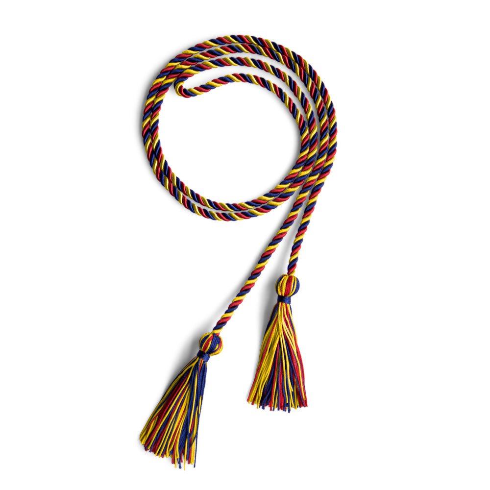 Single Graduation Honor Cord Royal Blue/Red/Gold - Endea Graduation