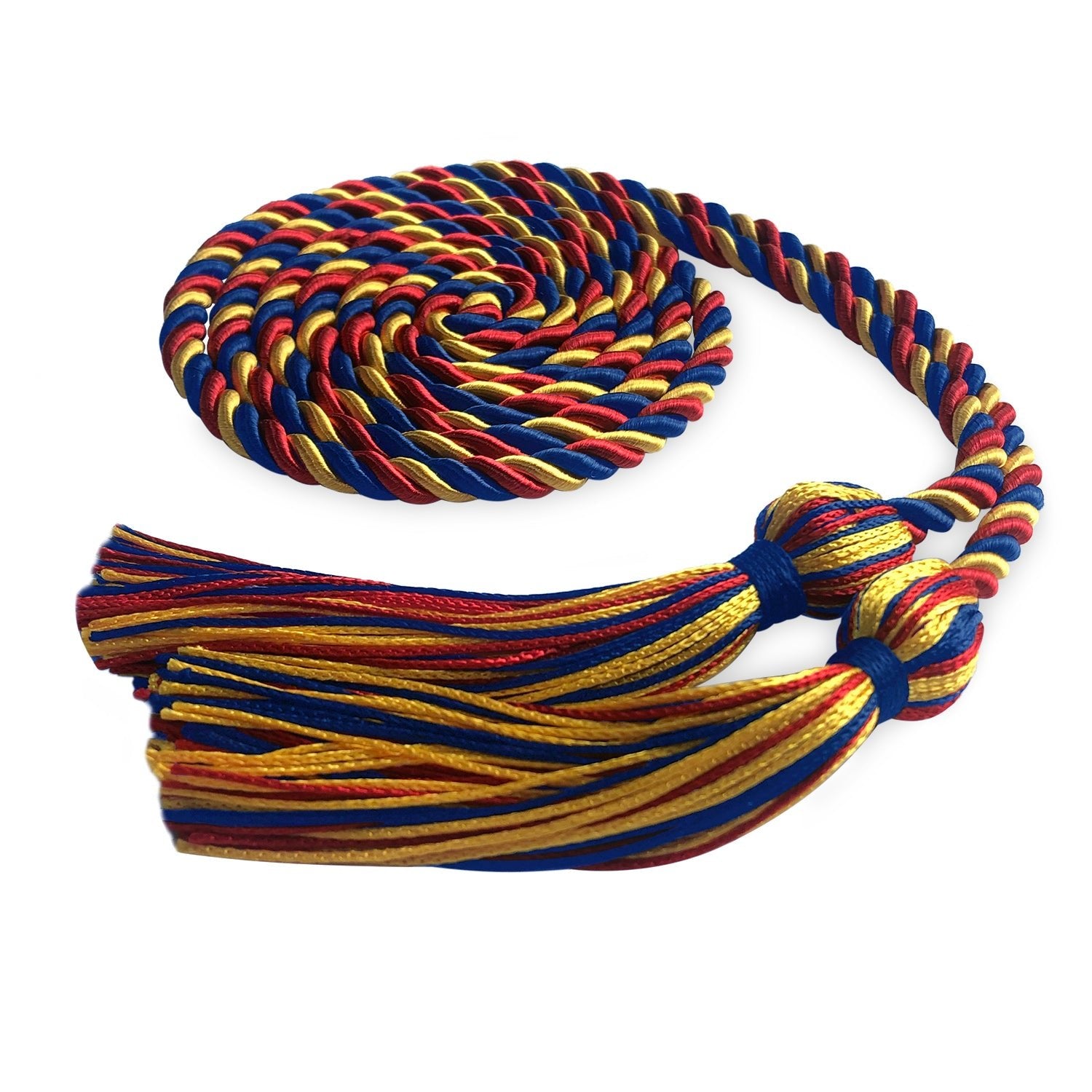 Single Graduation Honor Cord Royal Blue/Red/Gold - Endea Graduation