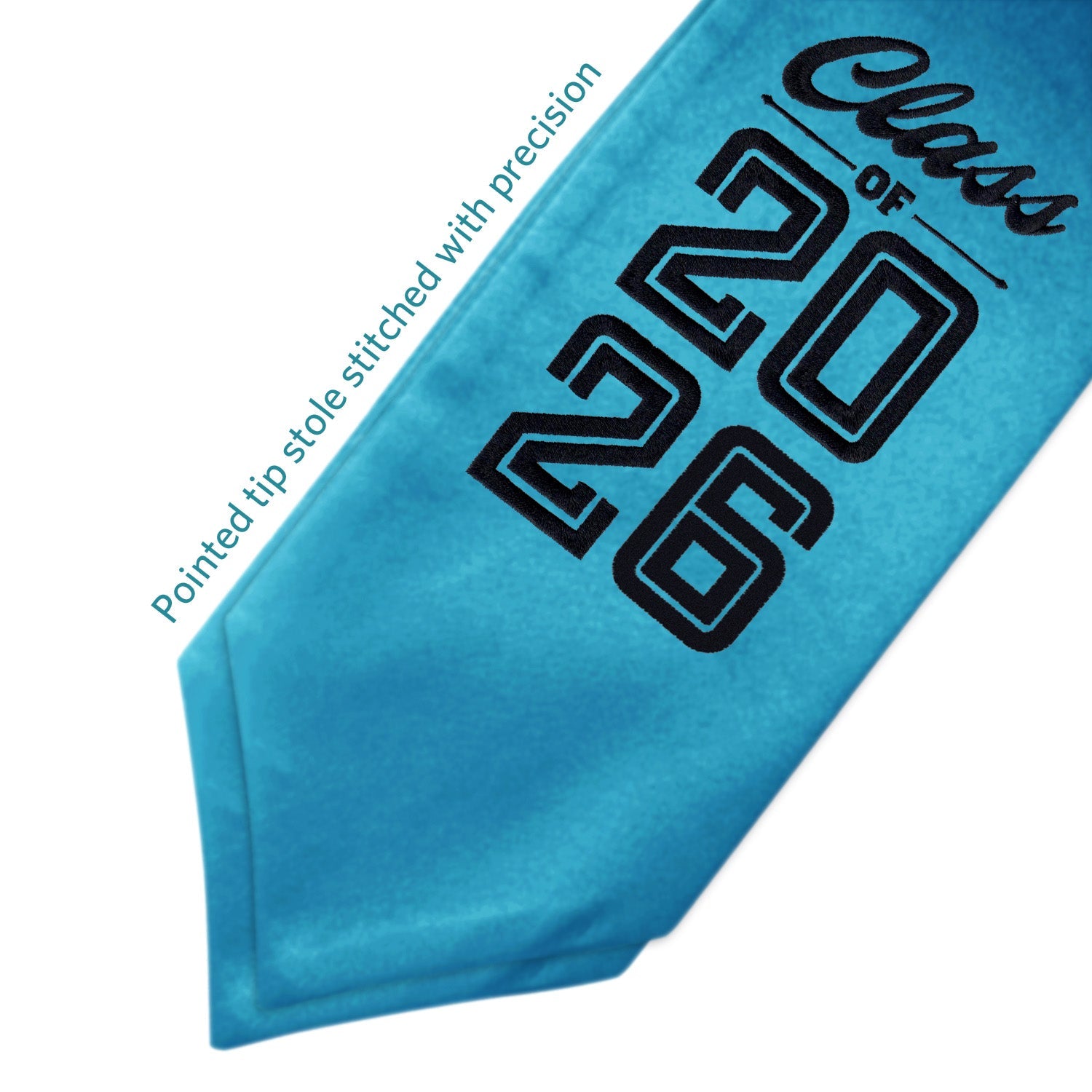 Turquoise Class of 2026 Graduation Stole/Sash with Classic Tips - Endea Graduation