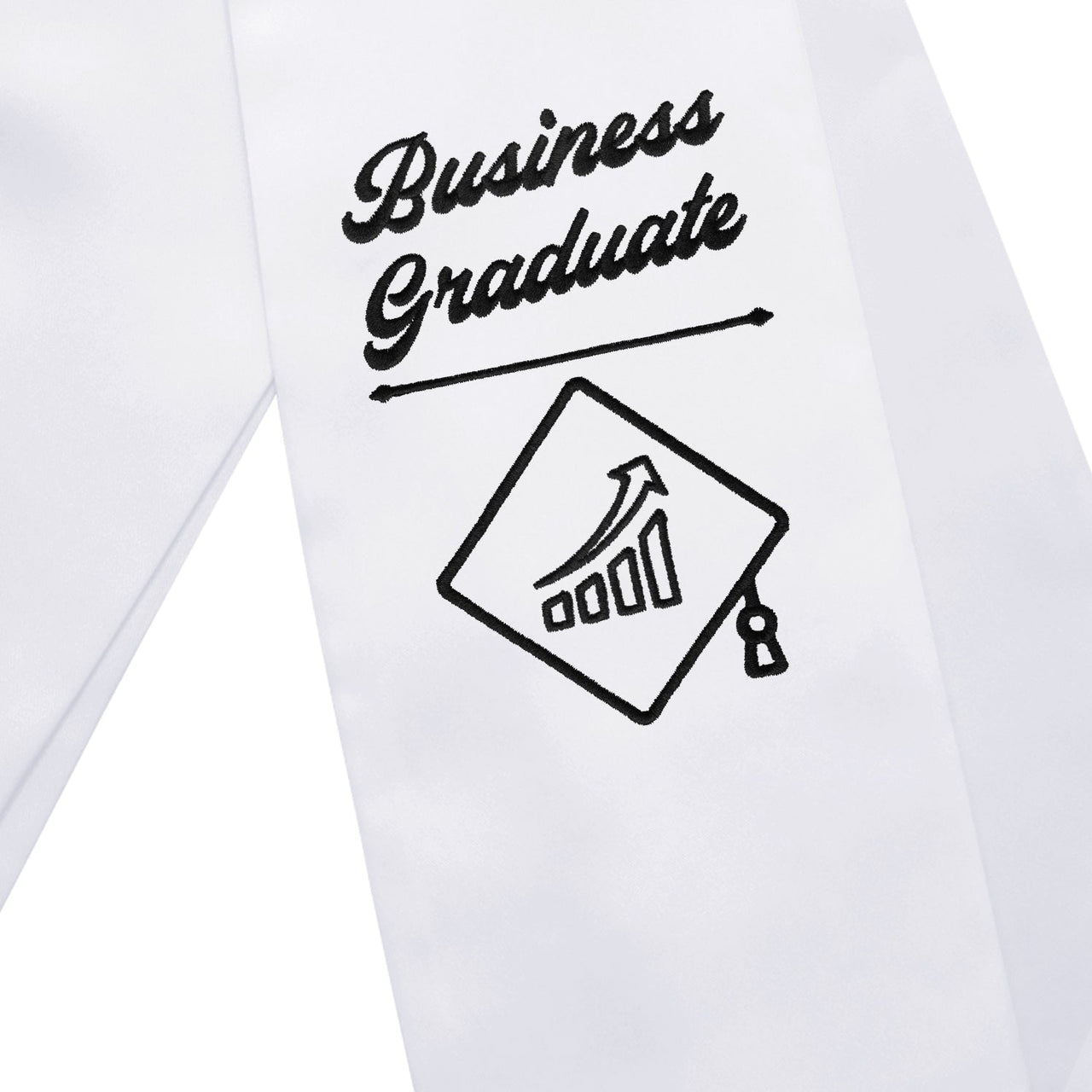 White Business Graduate Stole/Sash with Classic Tips - Endea Graduation