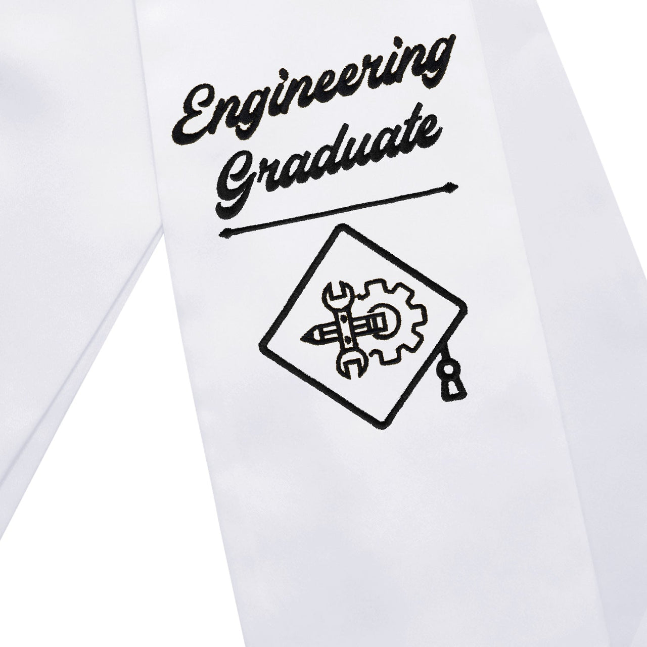 White Engineering Graduate Stole/Sash with Classic Tips - Endea Graduation