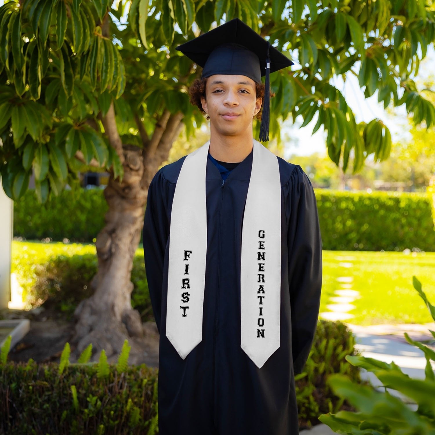 White First Generation Graduate Stole/Sash with Classic Tips - Endea Graduation