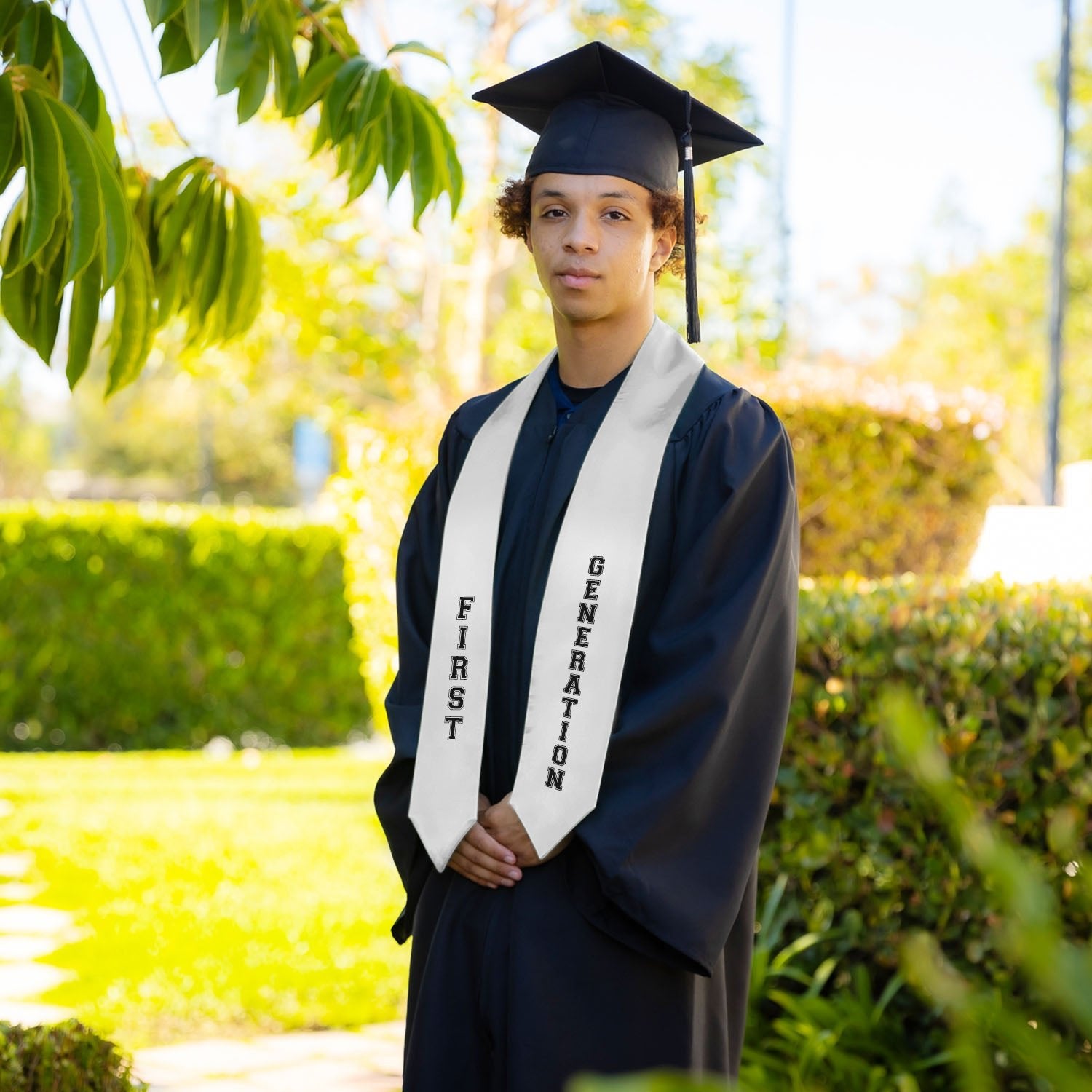 White First Generation Graduate Stole/Sash with Classic Tips - Endea Graduation