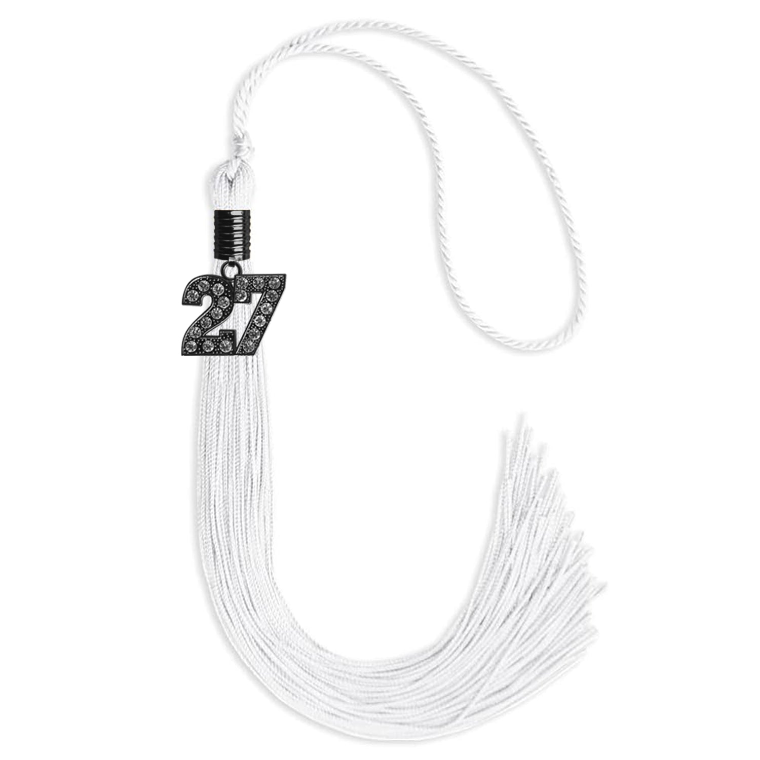 White Graduation Tassel with Black Date Drop - Endea Graduation