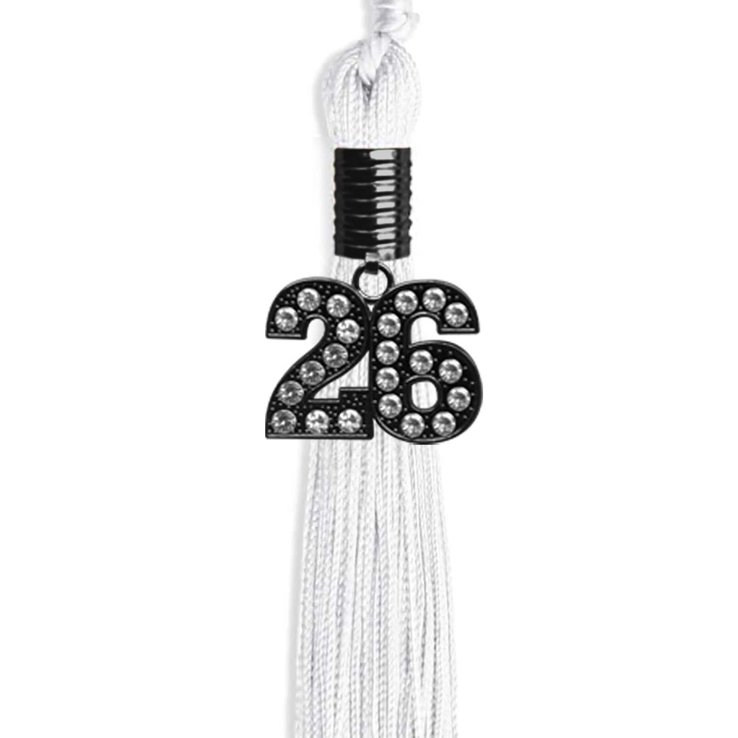 White Graduation Tassel with Black Date Drop - Endea Graduation